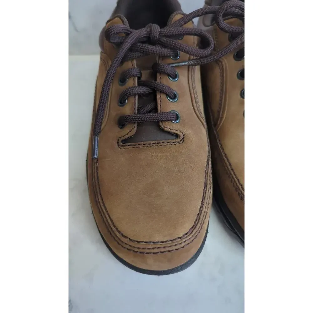 Mens Rockport brown leather loafer comfort work shoe lace up sz 7